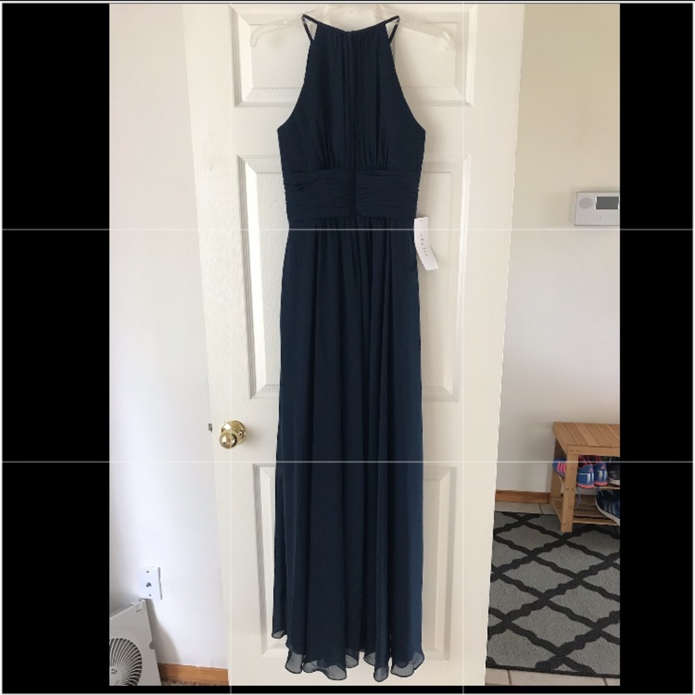 NEW Bridesmaids Dress Azazie Bonnie Navy Blue A4 - Picture 2 of 6